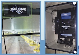 Harsonic installation to keep pipes clean and fight biofilm